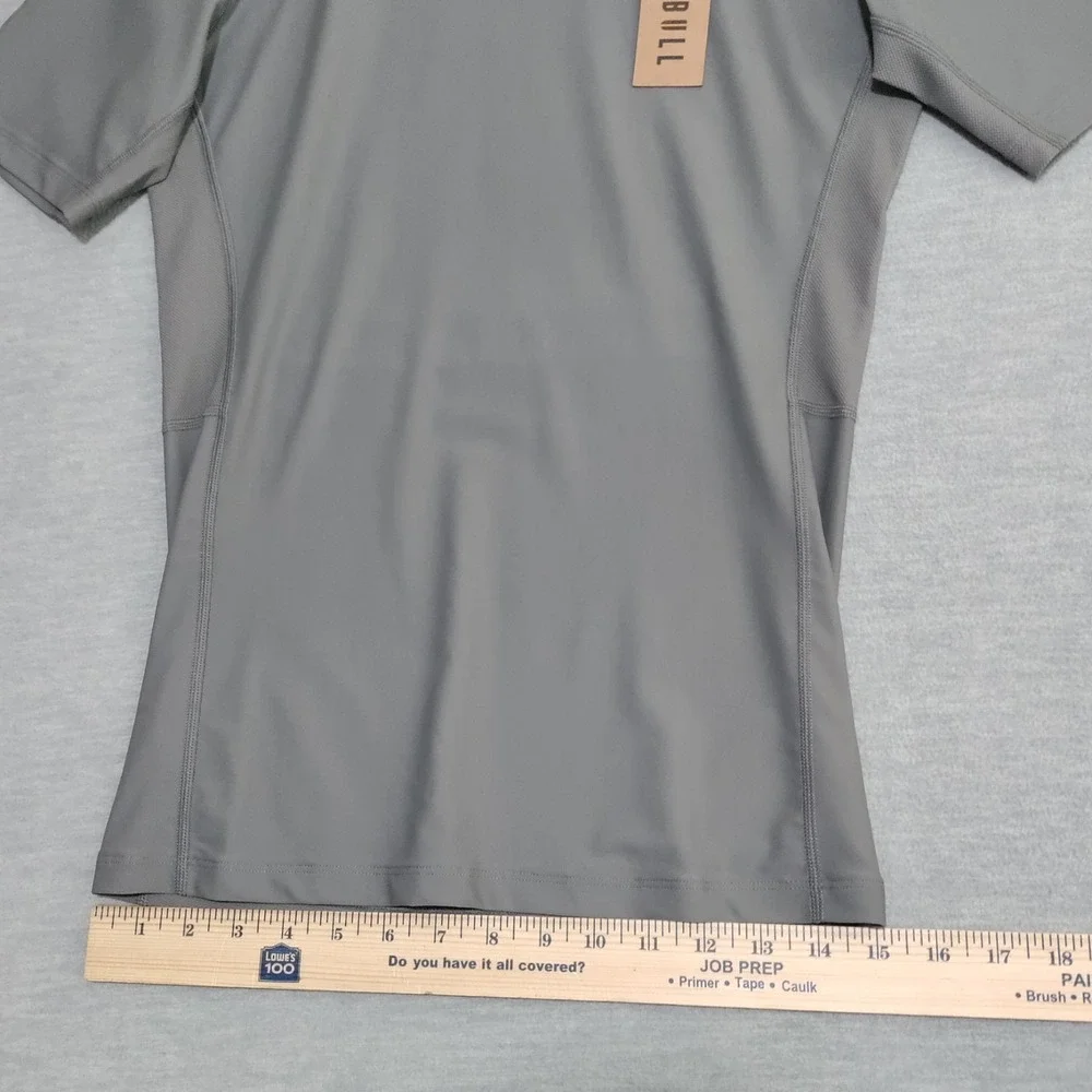 No Bull Men's Compression Shirt Men's Large Dark Grey Gym Workout Muscle Tee NWT